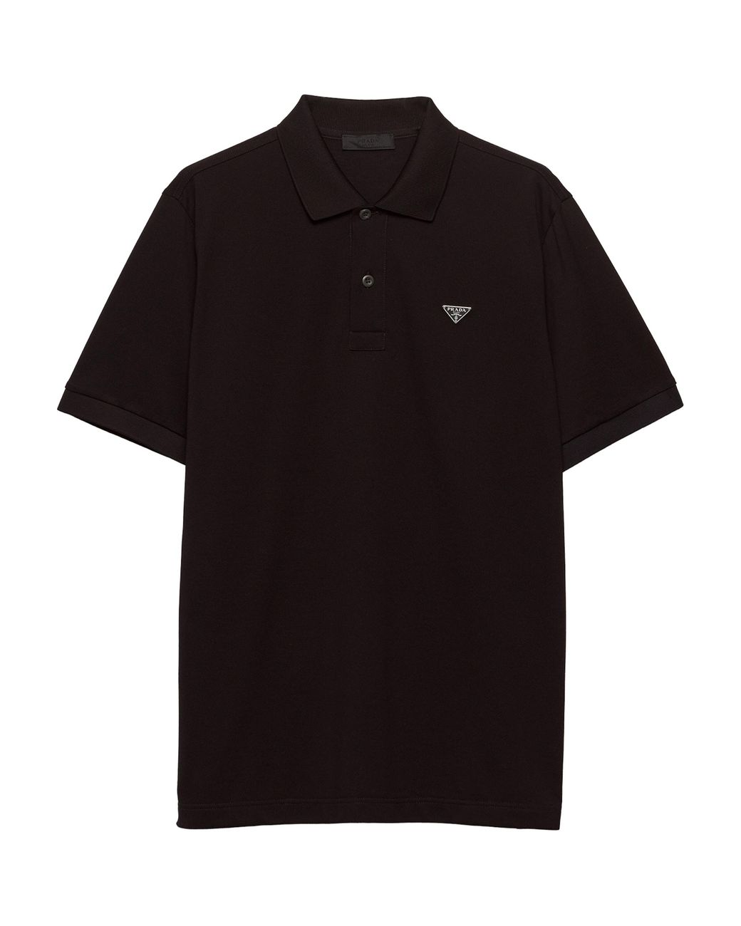 Prada Black Cotton Piqué Polo Shirt for men