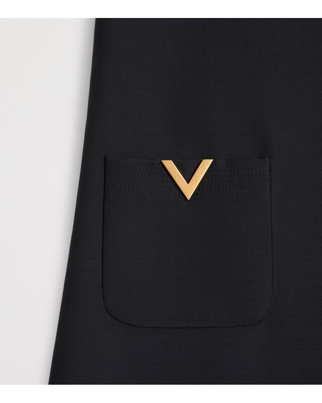Valentino Black Crepe A-Line Mini Dress