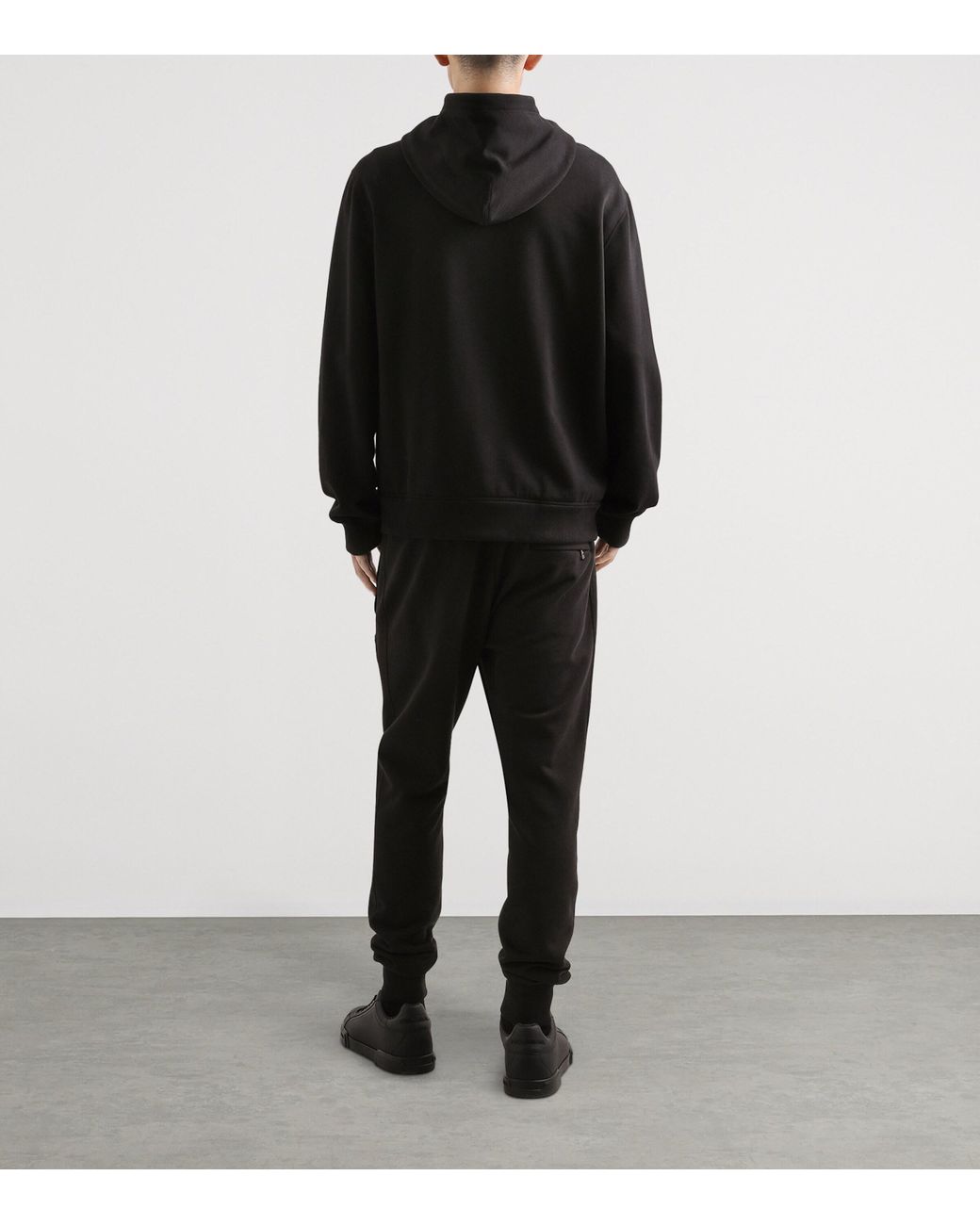 Dolce & Gabbana Black Cotton Logo Sweatpants for men