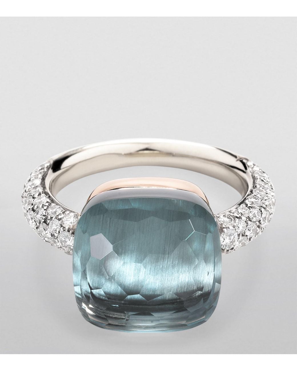 Pomellato Blue Mixed, Diamond And Topaz Nudo Maxi Ring