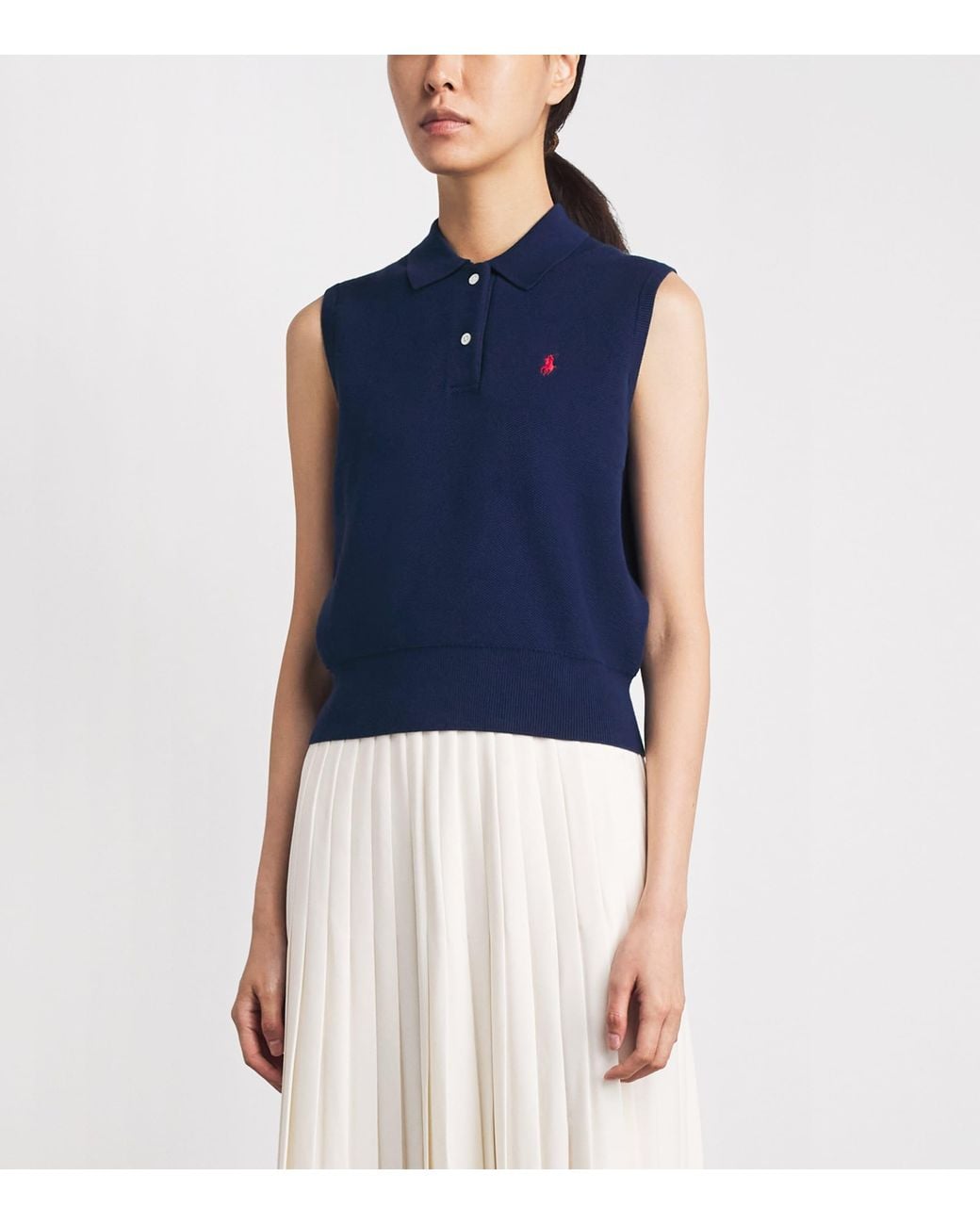 Polo Ralph Lauren Blue Sleeveless Polo Sweater