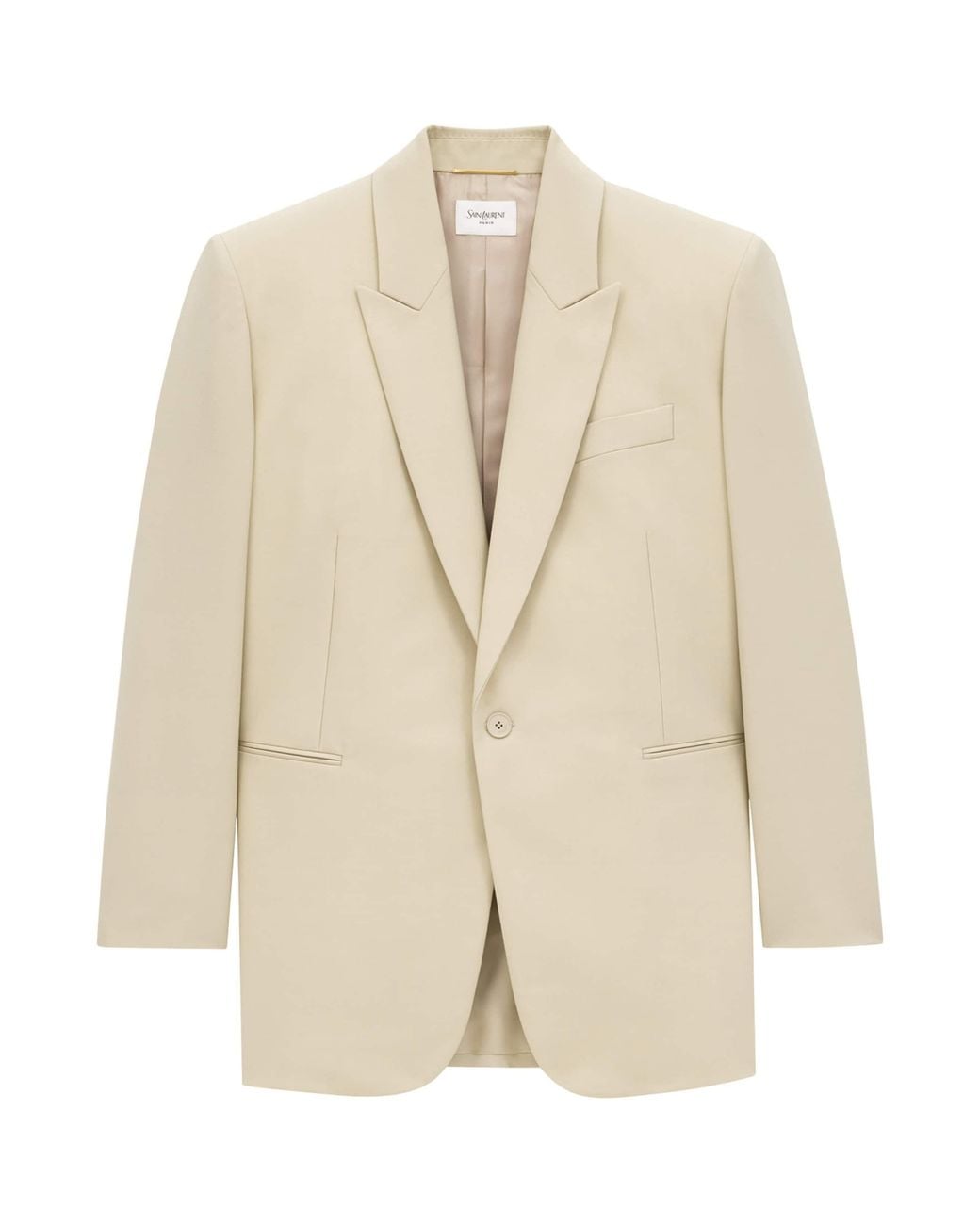 Saint Laurent Natural Virgin Wool Oversized Blazer