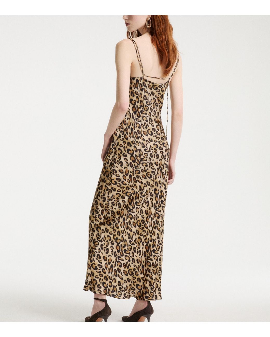 Marella Metallic Leopard-Print Sleeveless Maxi Dress