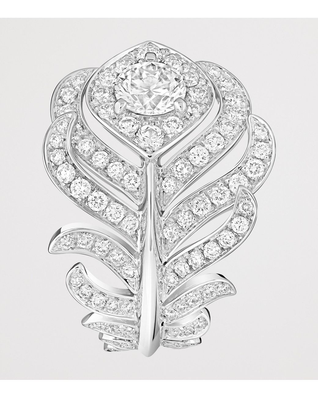 Boucheron White And Diamond Plume De Paon Ring