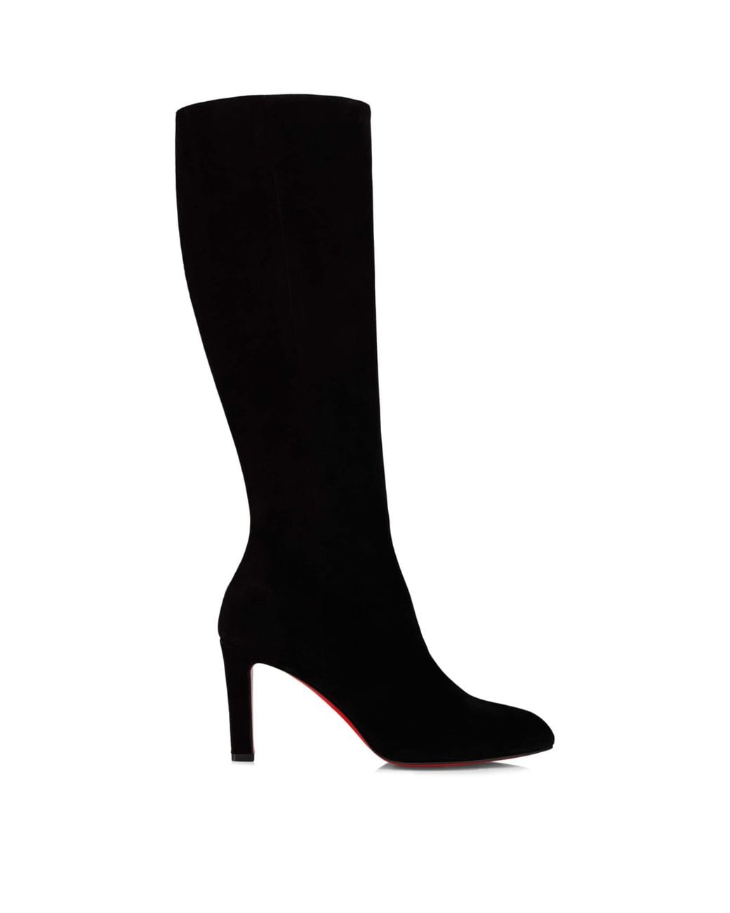 Christian Louboutin Black Fannylove Tight Botta 85 Suede Knee-High Boots