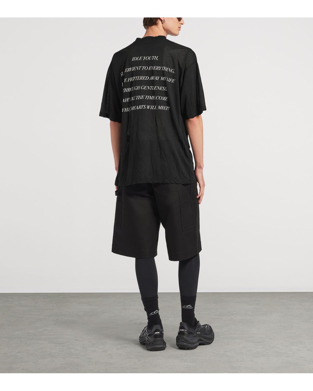 Balenciaga Black Graphic Print T-Shirt for men