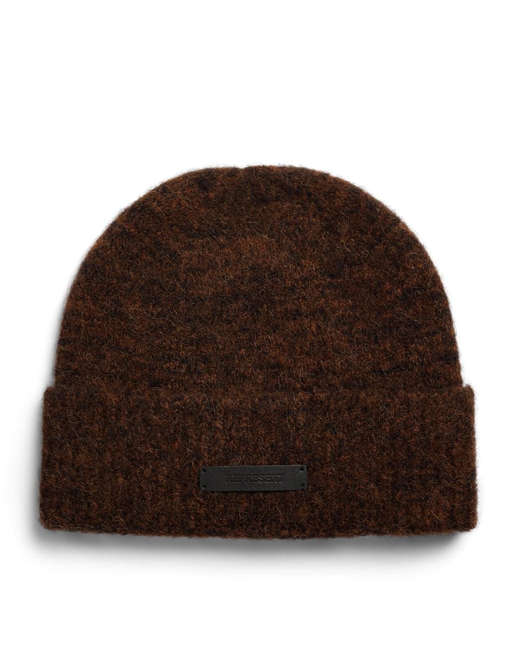 Represent Brown Wool-Blend Logo Beanie for men