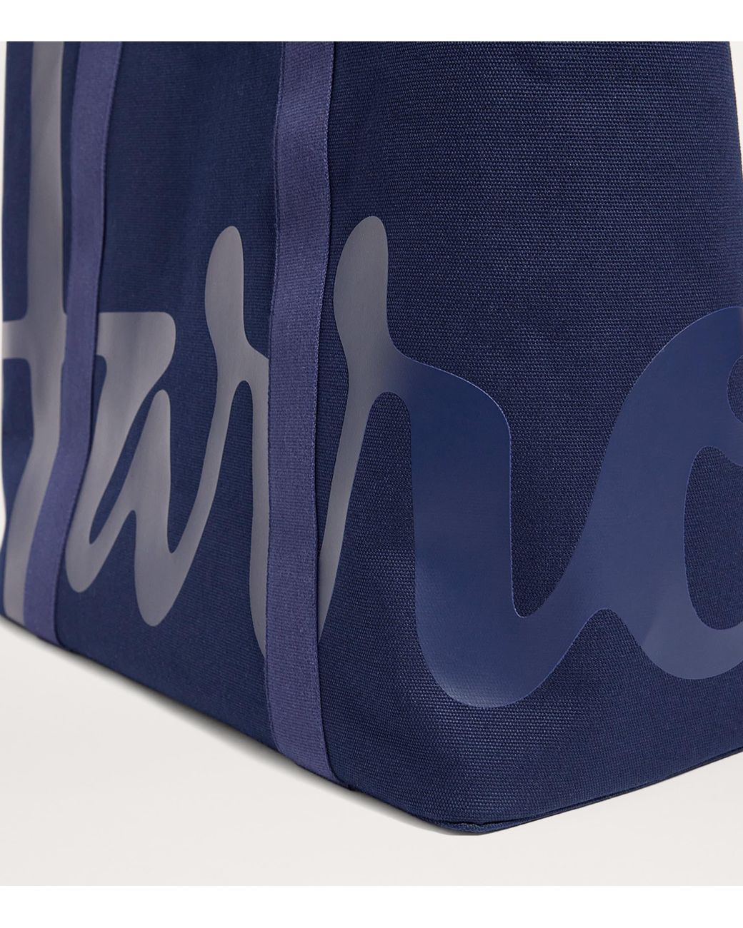 Harrods Blue Large Cotton Logo Tote Bag
