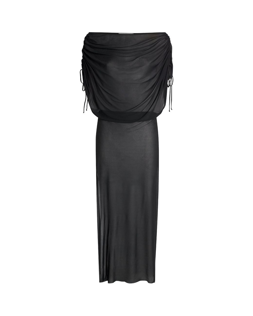 Moré Noir Black Chiffon Brighton Maxi Dress