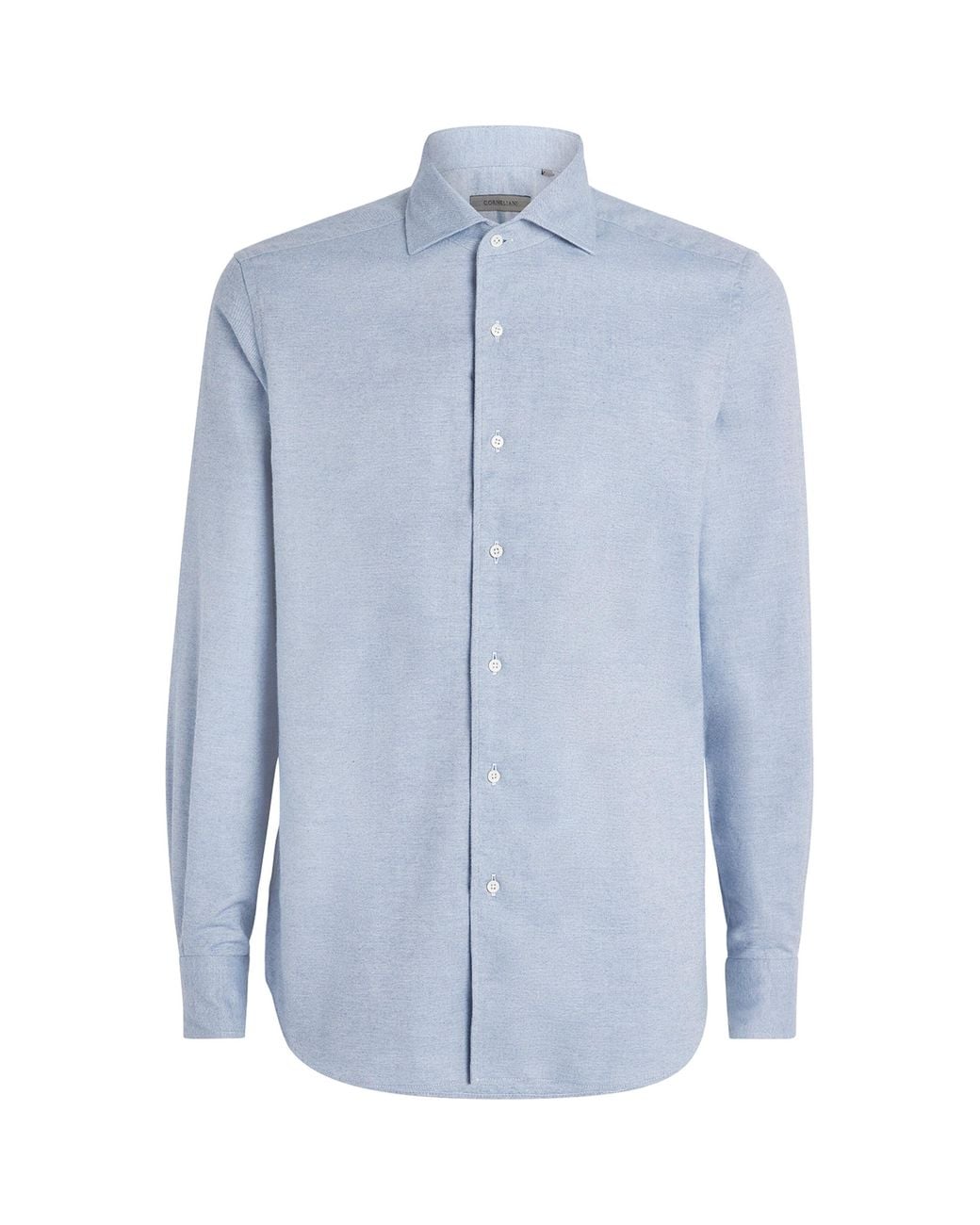 Corneliani Blue Cotton-Cashmere Shirt for men