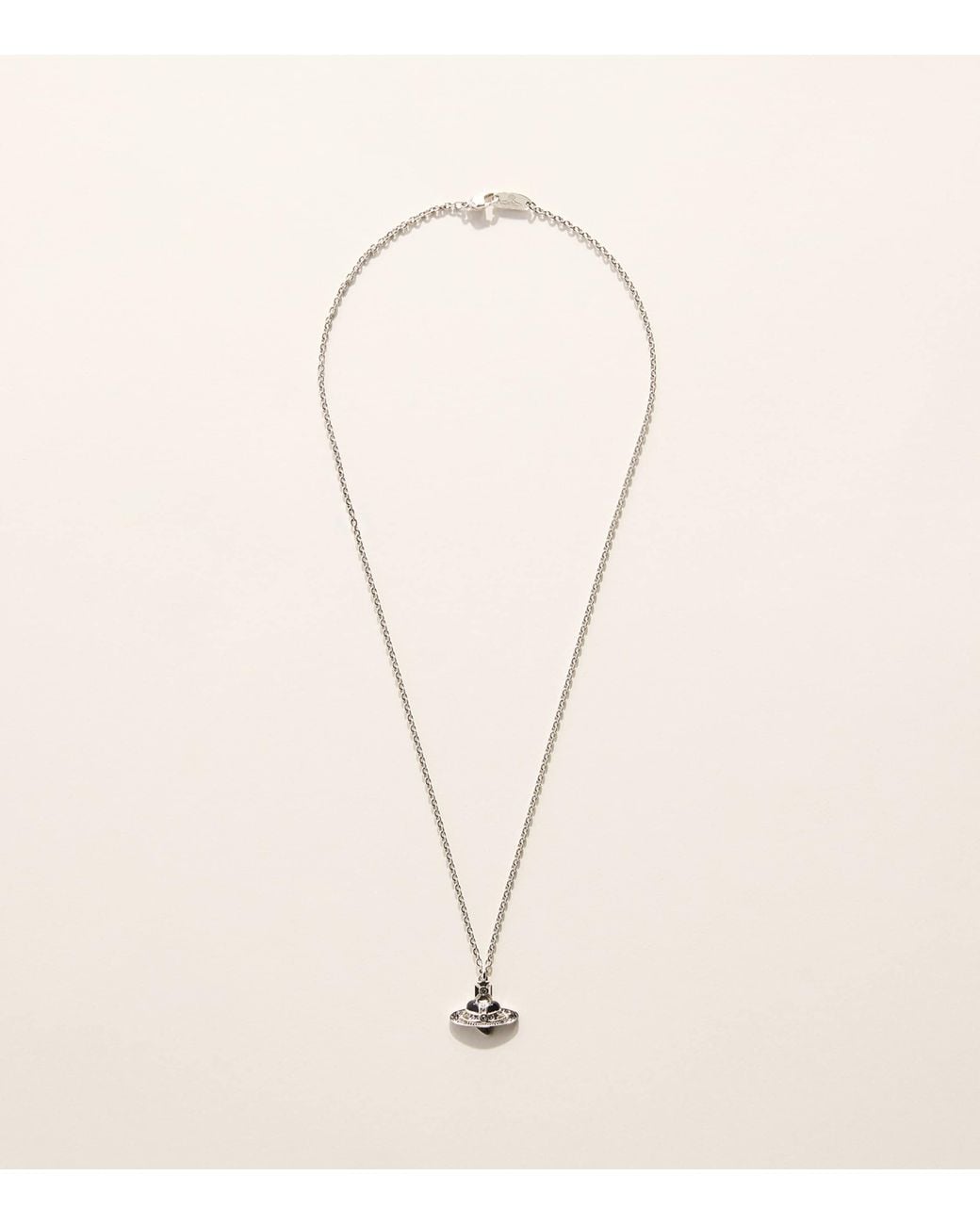 Vivienne Westwood Natural Diamante Heart Necklace for men