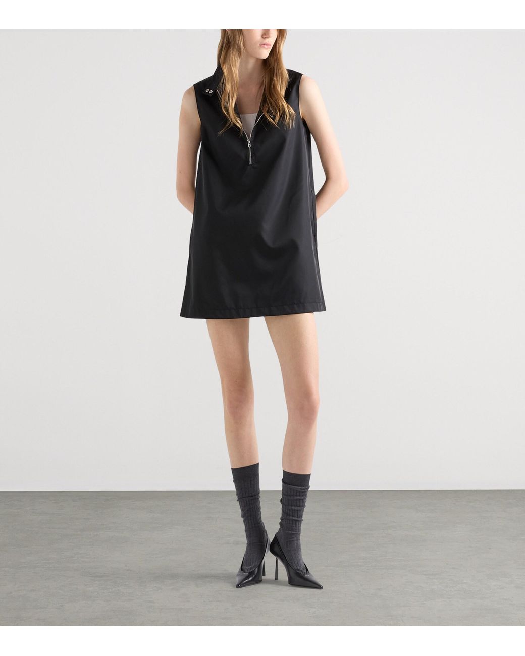 Prada Black Re-Nylon Sleeveless Mini Dress