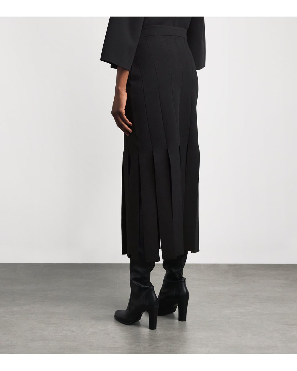 Joseph Black Milano-Knit Lagny Compact Midi Skirt
