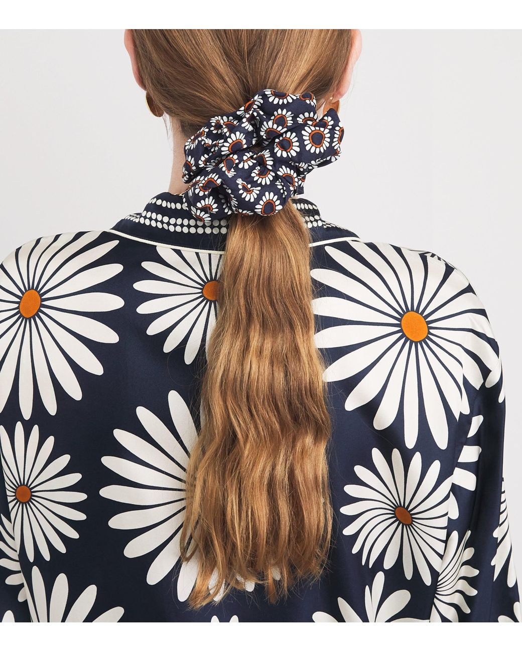 Sandro Blue Floral Print Scrunchie