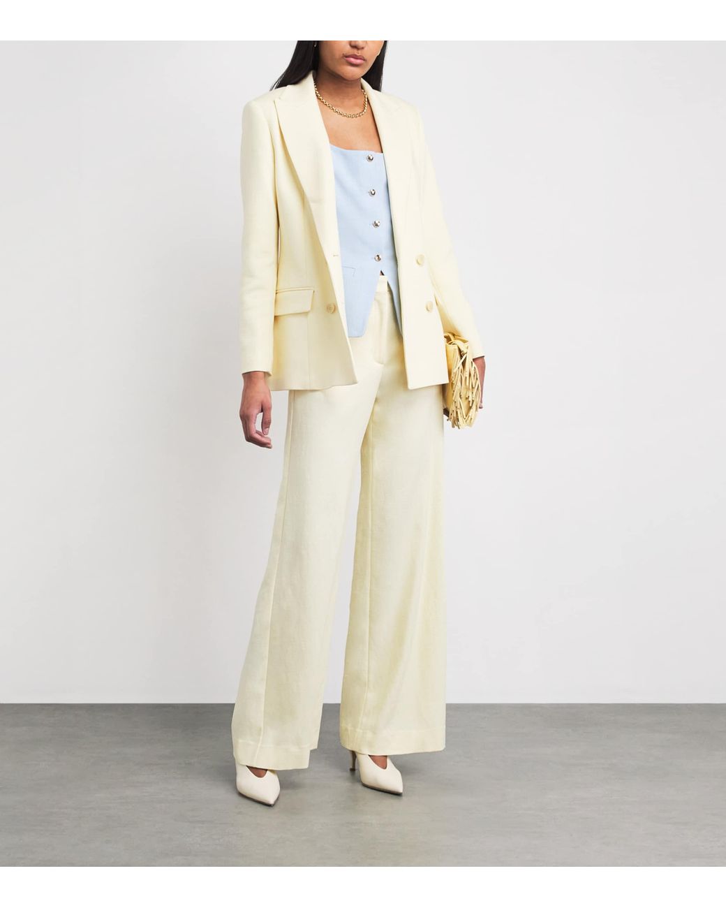 Maje White Double-Breasted Blazer