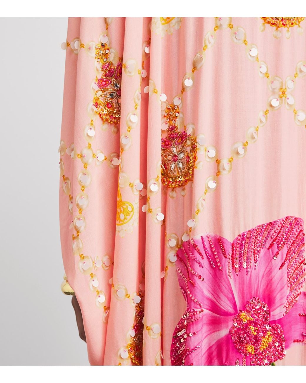 VERANDAH Pink Embellished Orchard Kaftan Maxi Dress