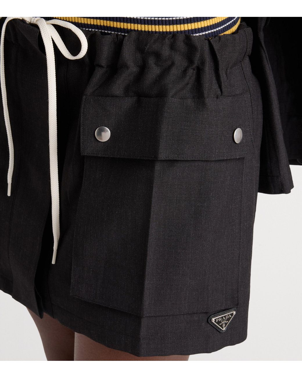 Prada Black Mohair-Wool Mini Skirt