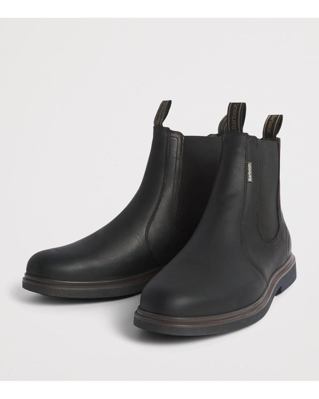 Barbour Black Leather Hale Chelsea Boots for men