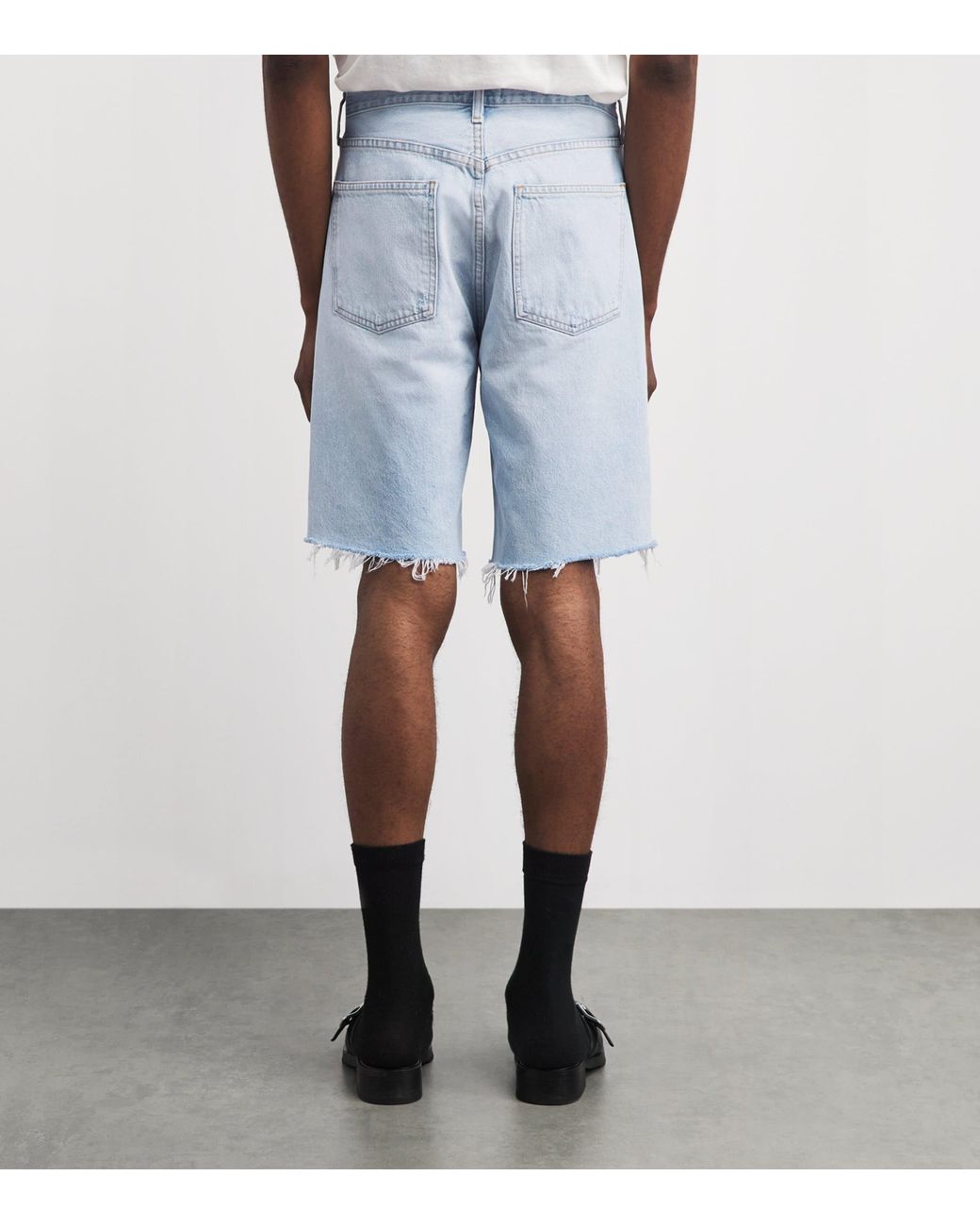 Agolde Blue Denim Anson Shorts for men