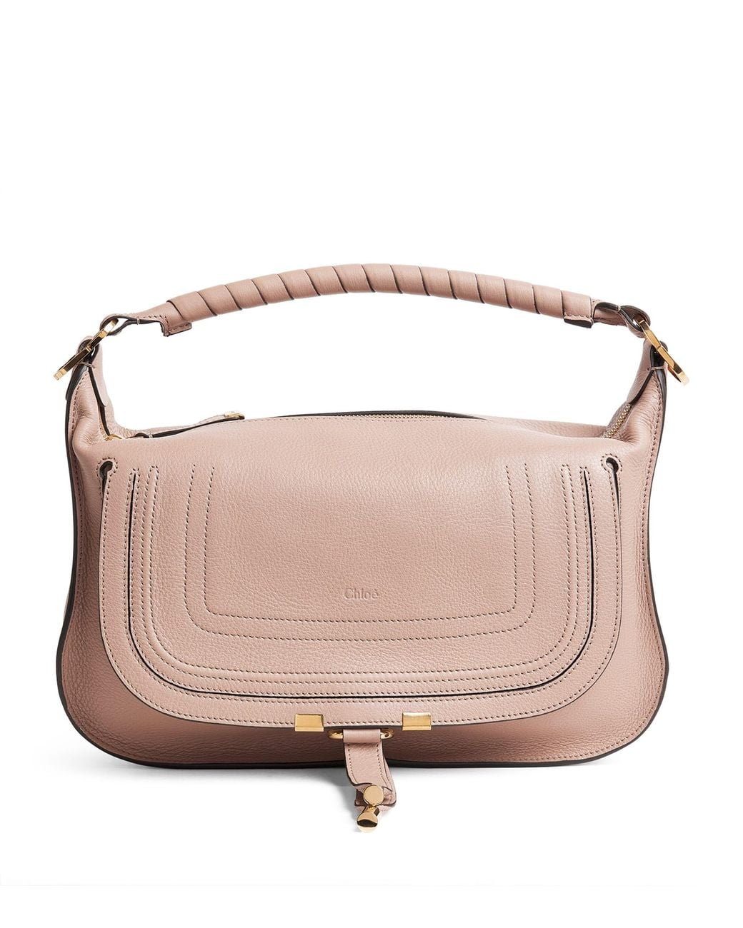 Chloé Pink Small Leather Marcie Shoulder Bag