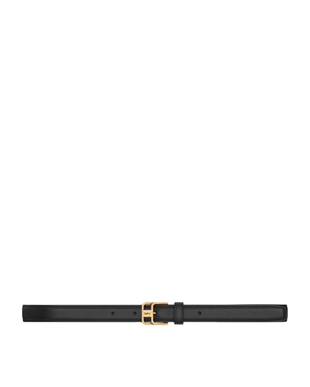 Saint Laurent White Leather Double-Buckle Cassandre Belt