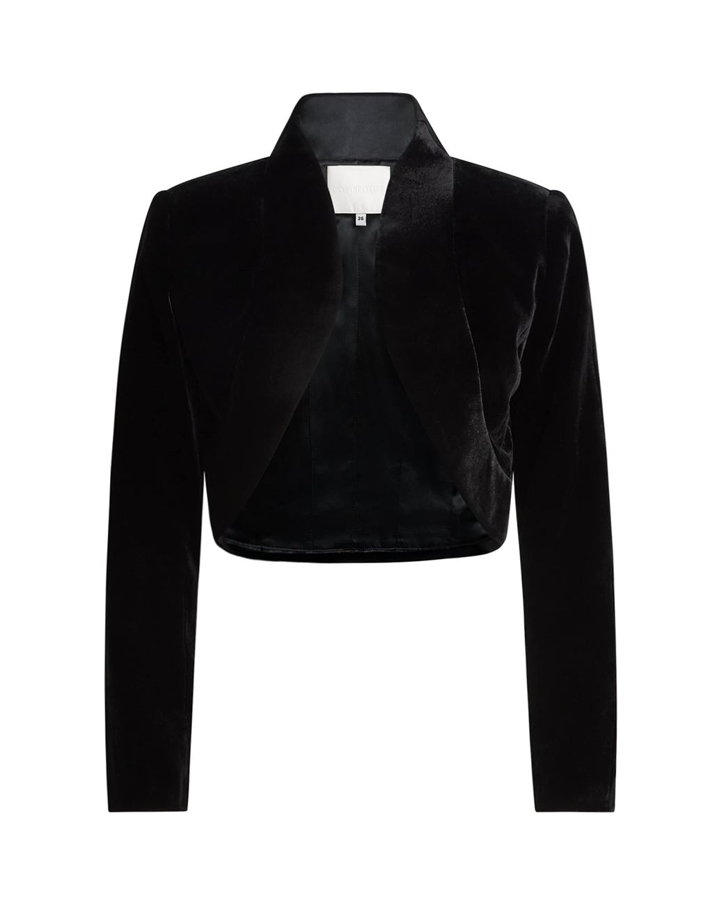 Costarellos Black Velvet Elvie Cropped Jacket