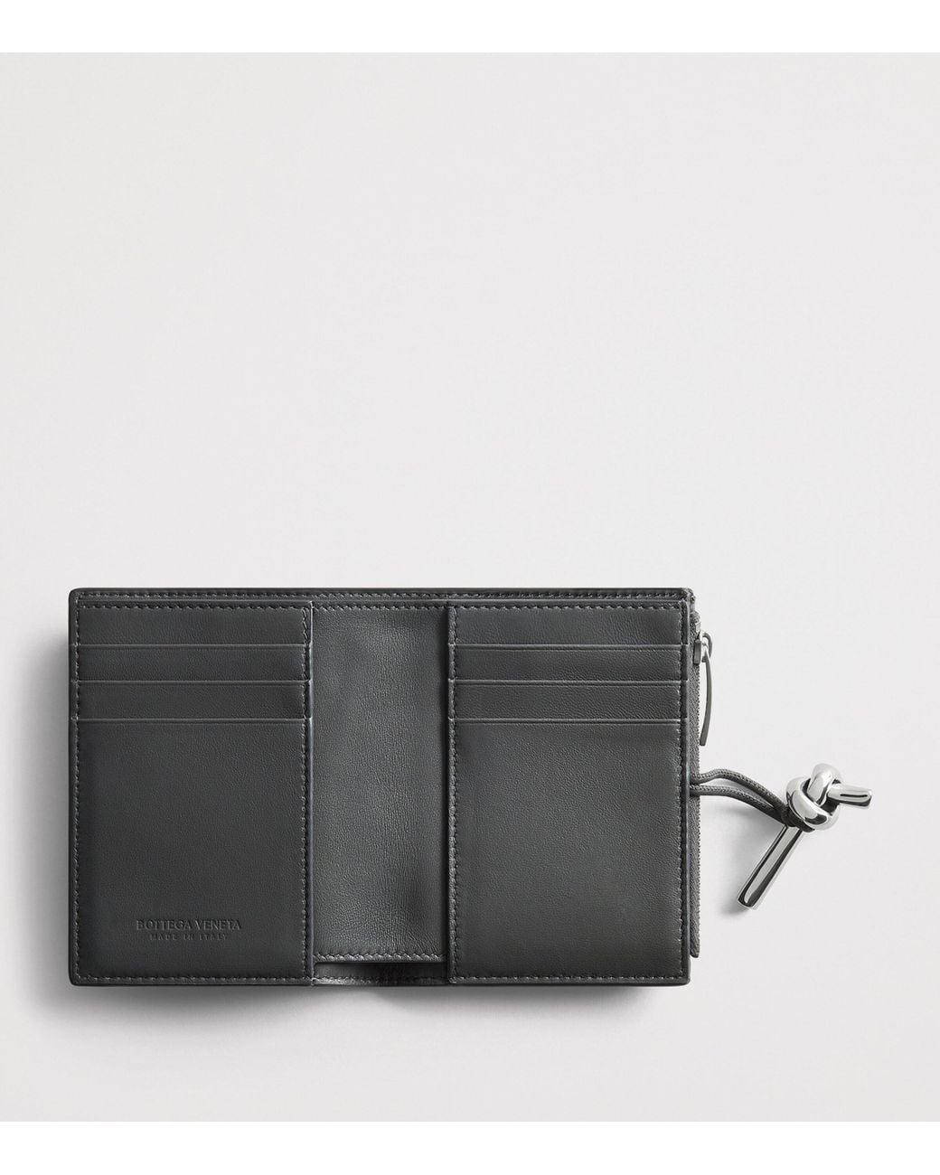 Bottega Veneta Gray Small Leather Andiamo Bifold Wallet