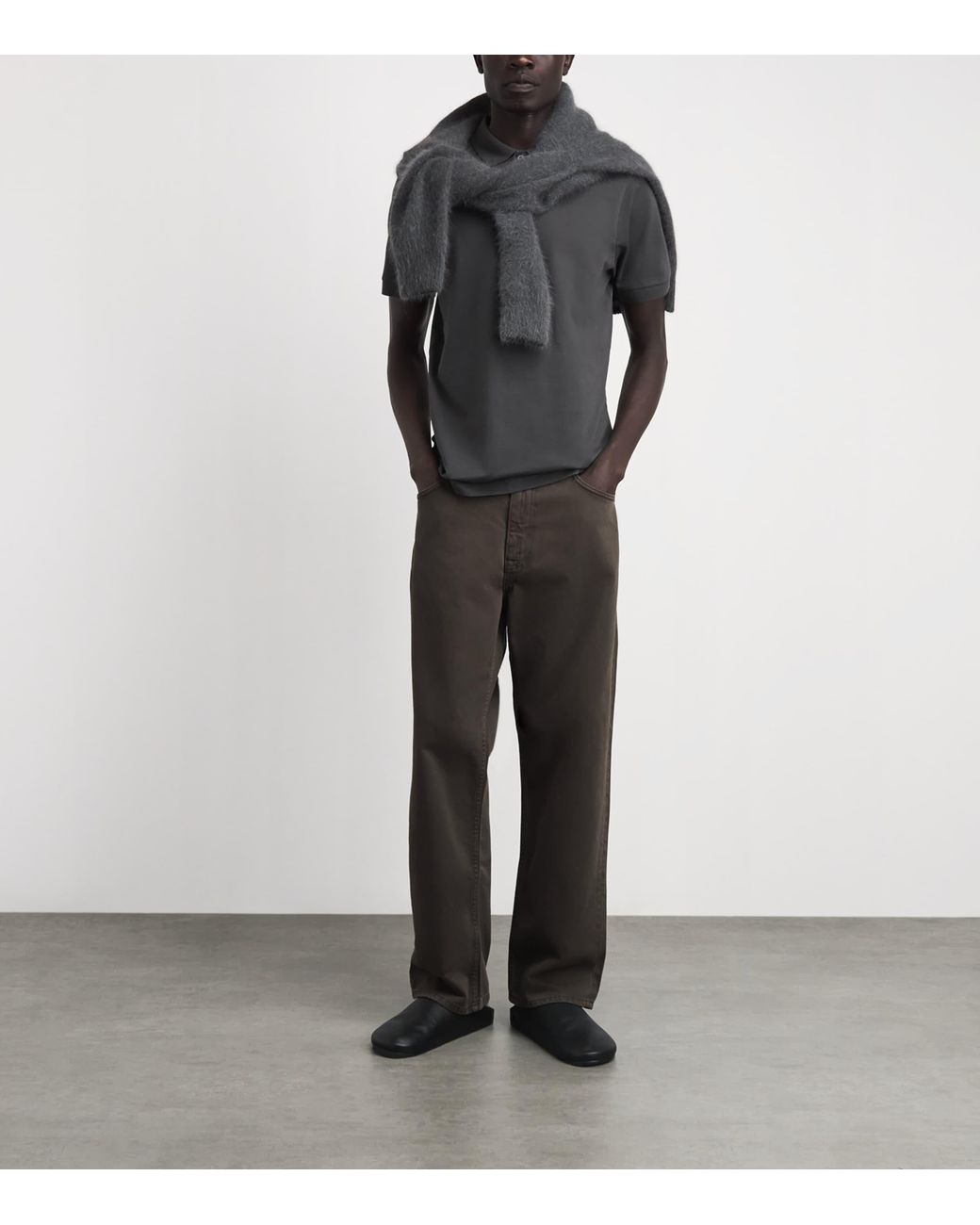 Sunspel Black Supima Cotton Polo Shirt for men