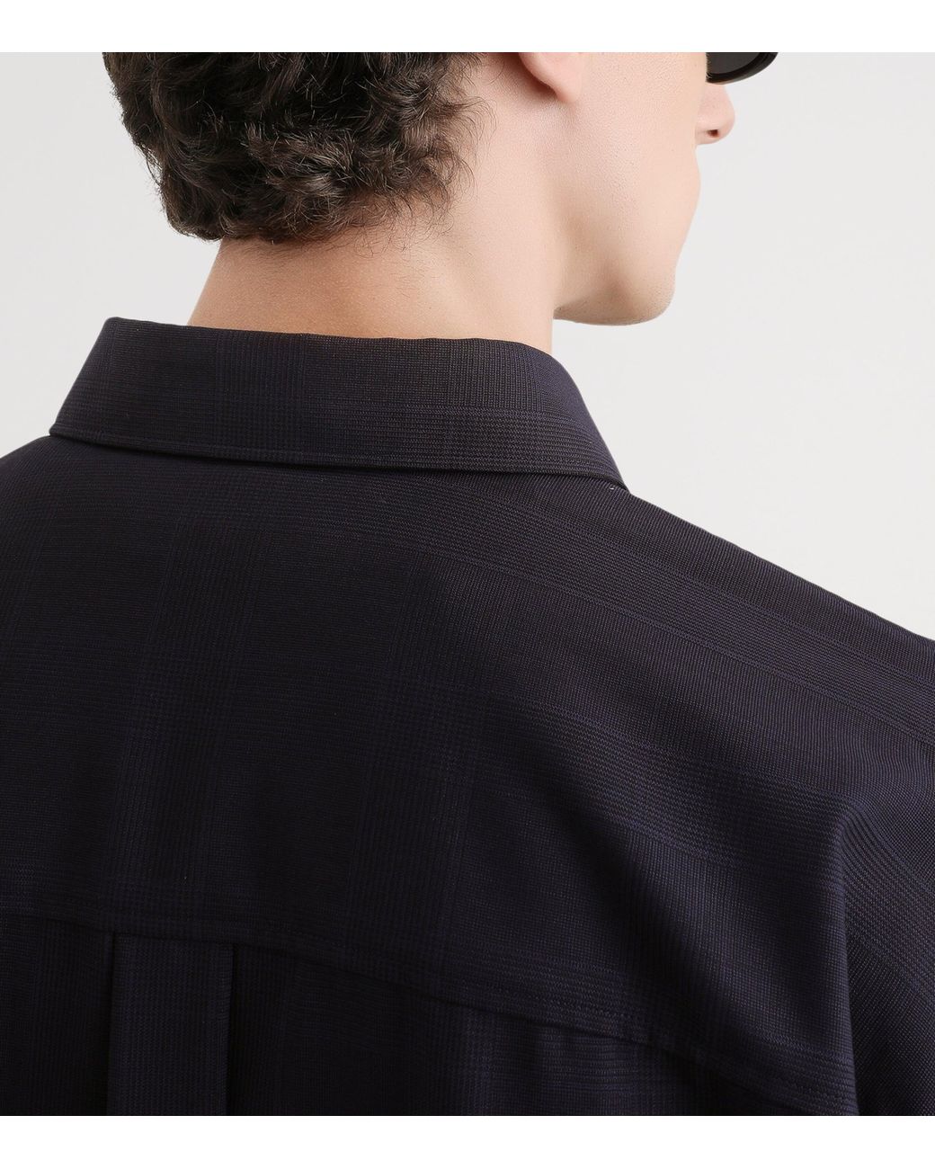 Dolce & Gabbana Blue Wool Check Shirt for men