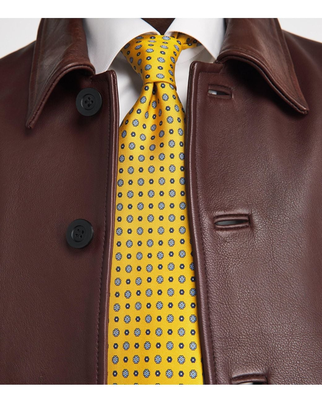 E.MARINELLA Metallic Silk Floral Tie for men