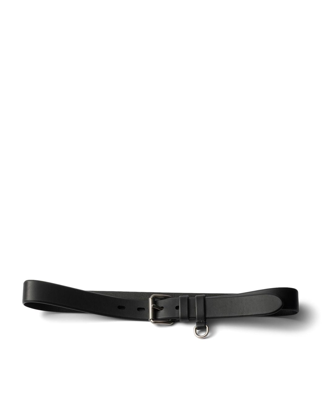 Prada Black Leather Double-Loop Belt