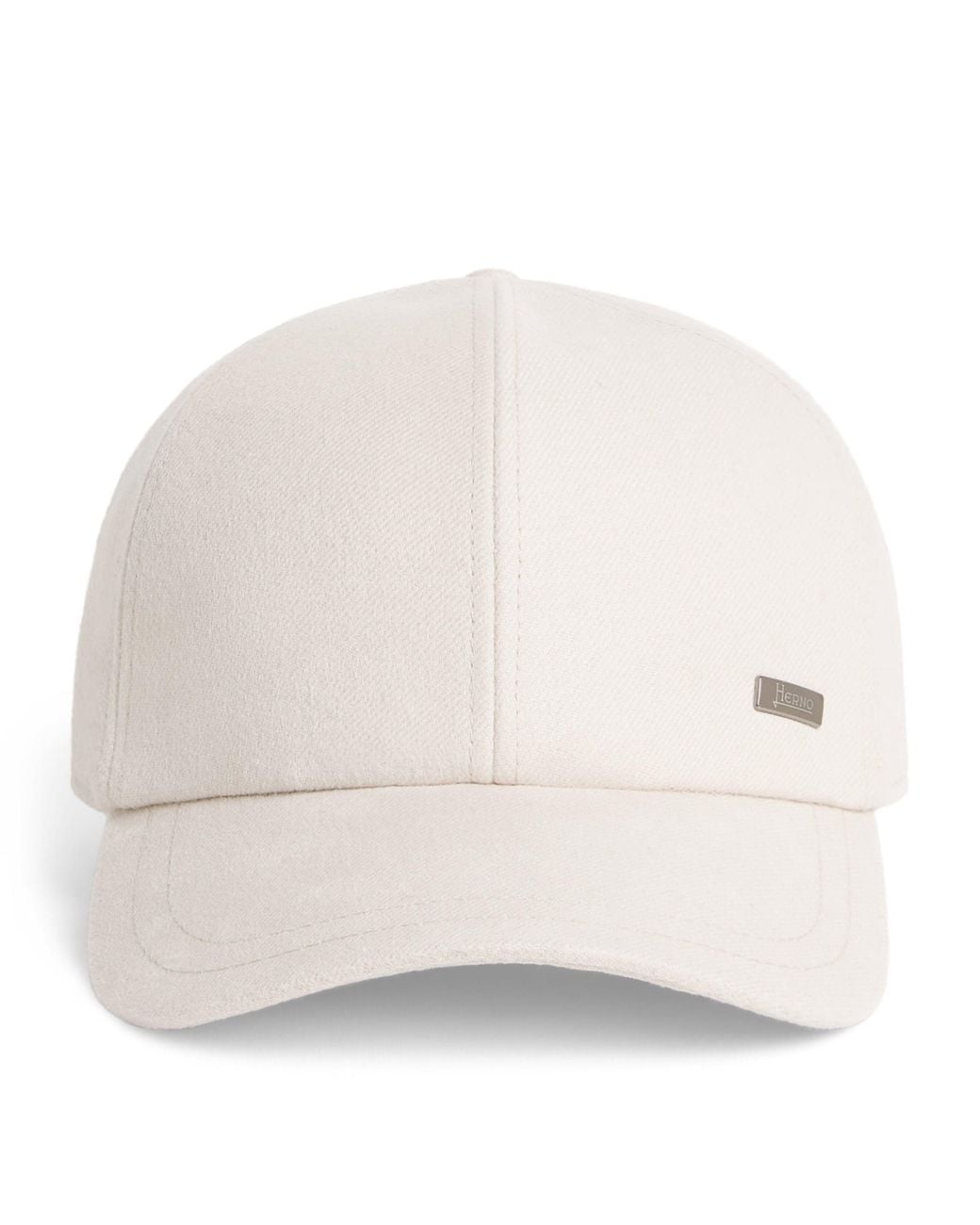 Herno White Cashmere-Silk Baseball Cap for men