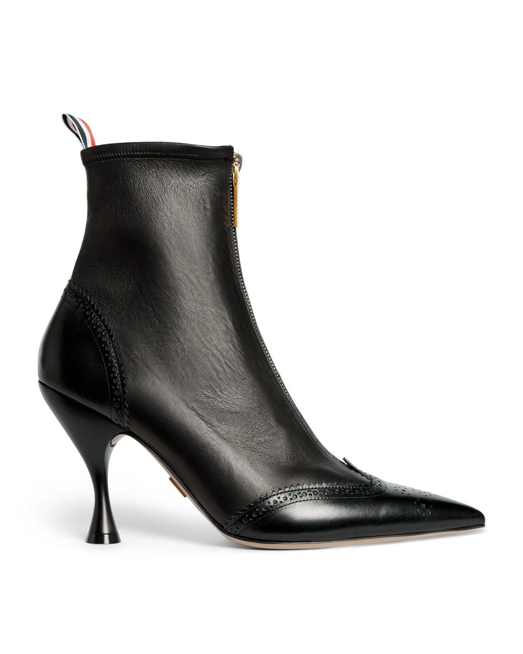 Thom Browne Black Leather Wingtip Ankle Boots 90