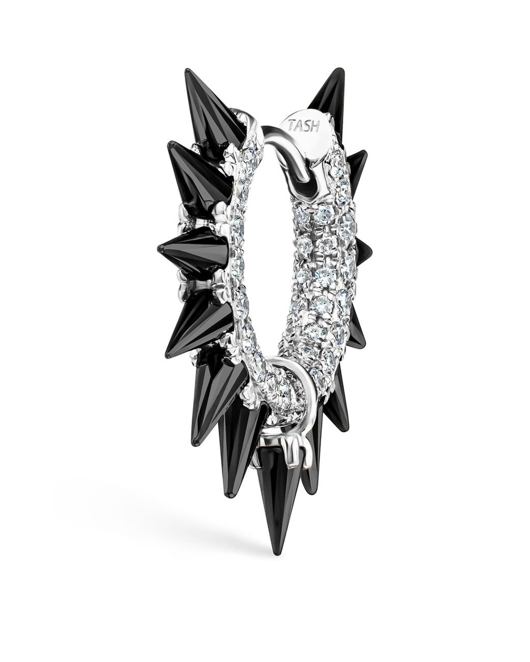 Maria Tash White Moissanite Mohawk And Diamond Pavé Hoop Earring