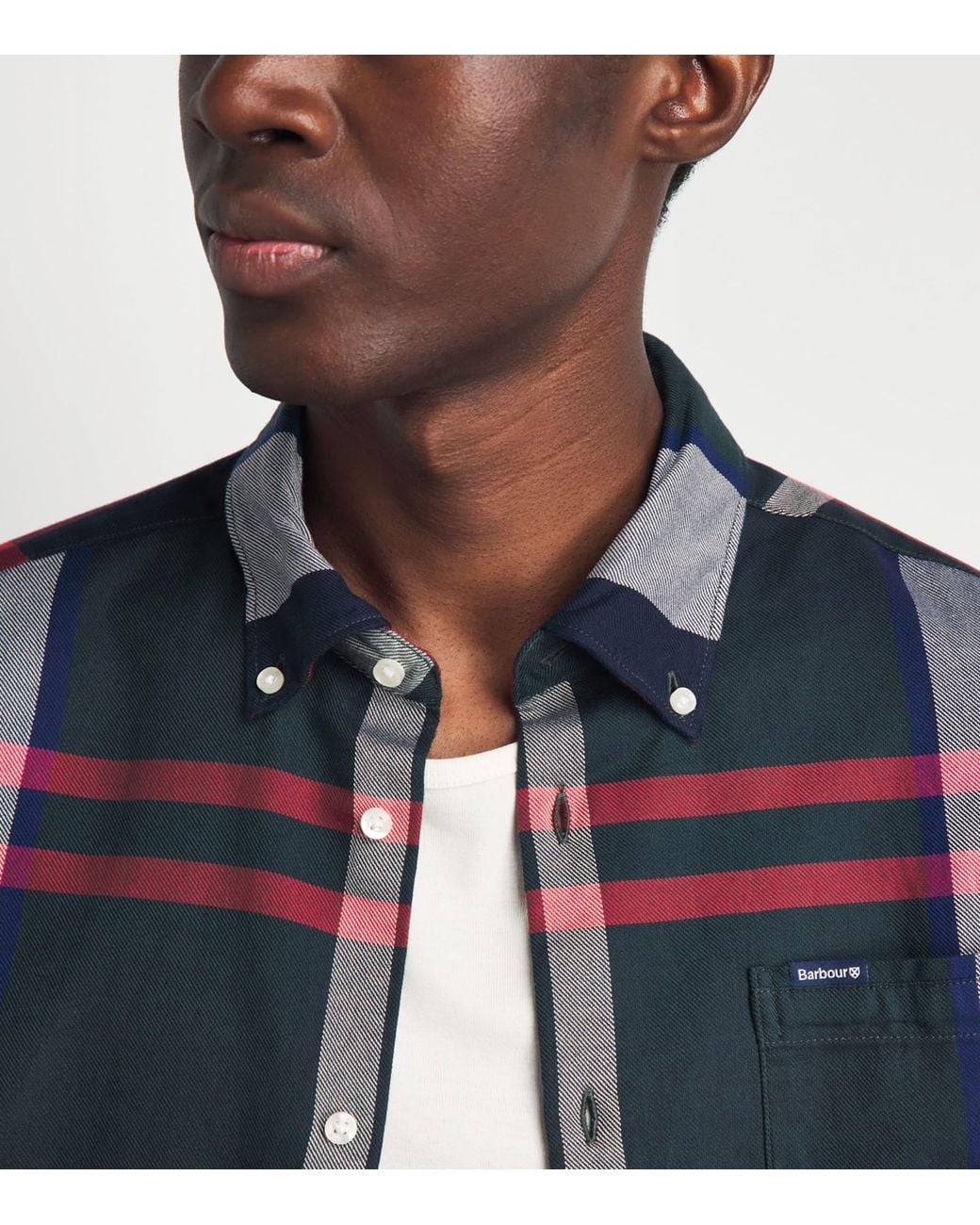 Barbour Blue Cotton Tartan Dunoon Shirt for men