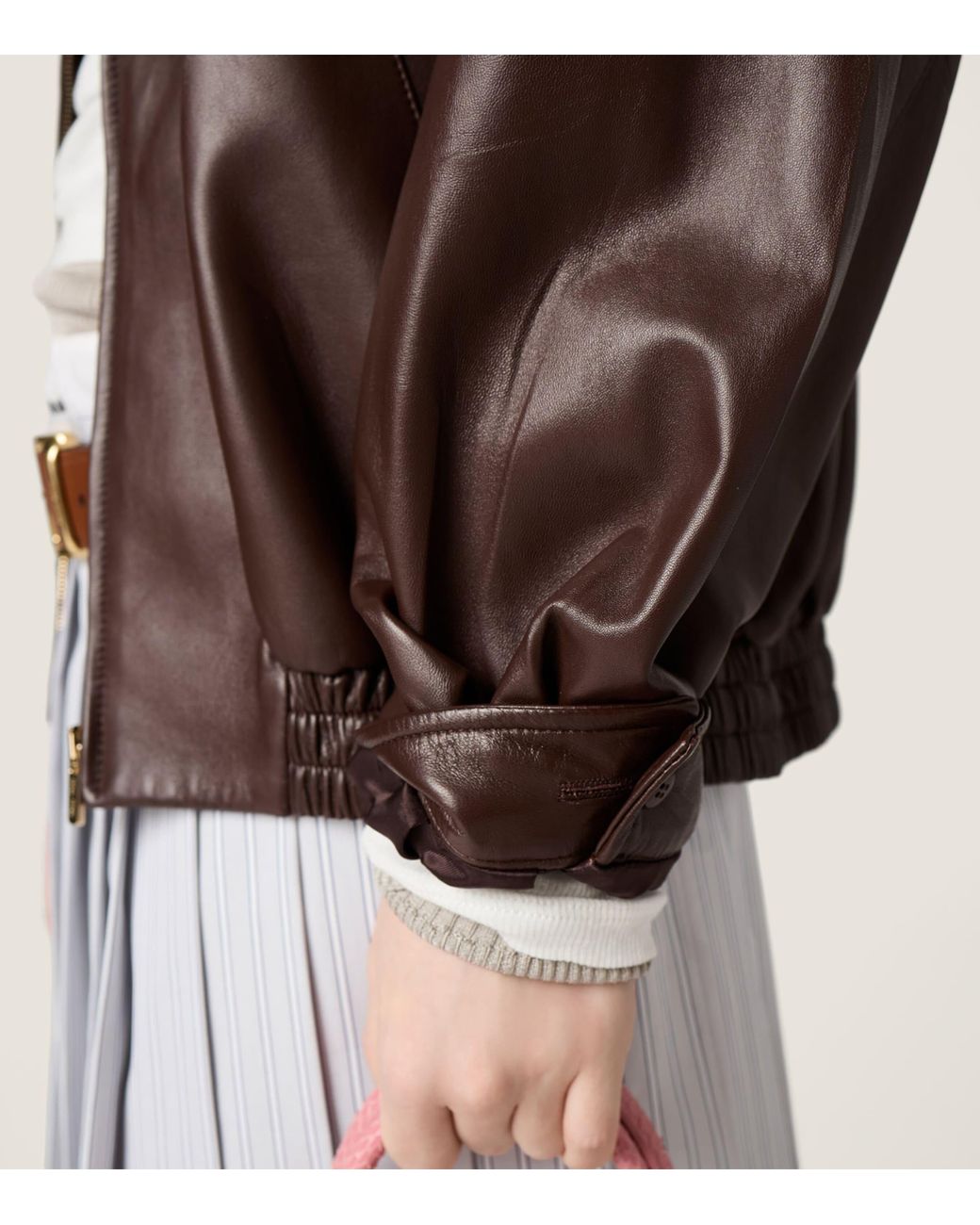 Miu Miu Brown Nappa Leather Jacket