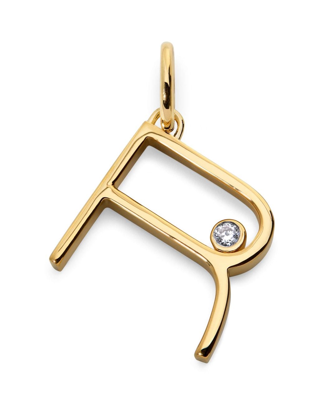 Monica Vinader Metallic Vermeil And Diamond R Initial Pendant