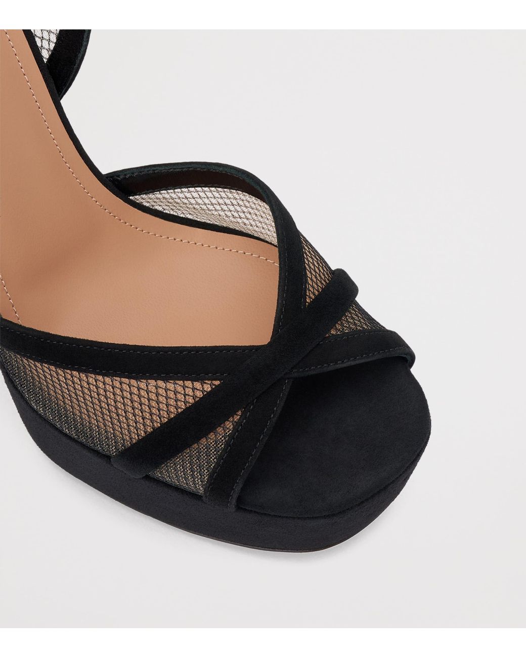 Malone Souliers Black Mesh Sylvie Platform Sandals 125