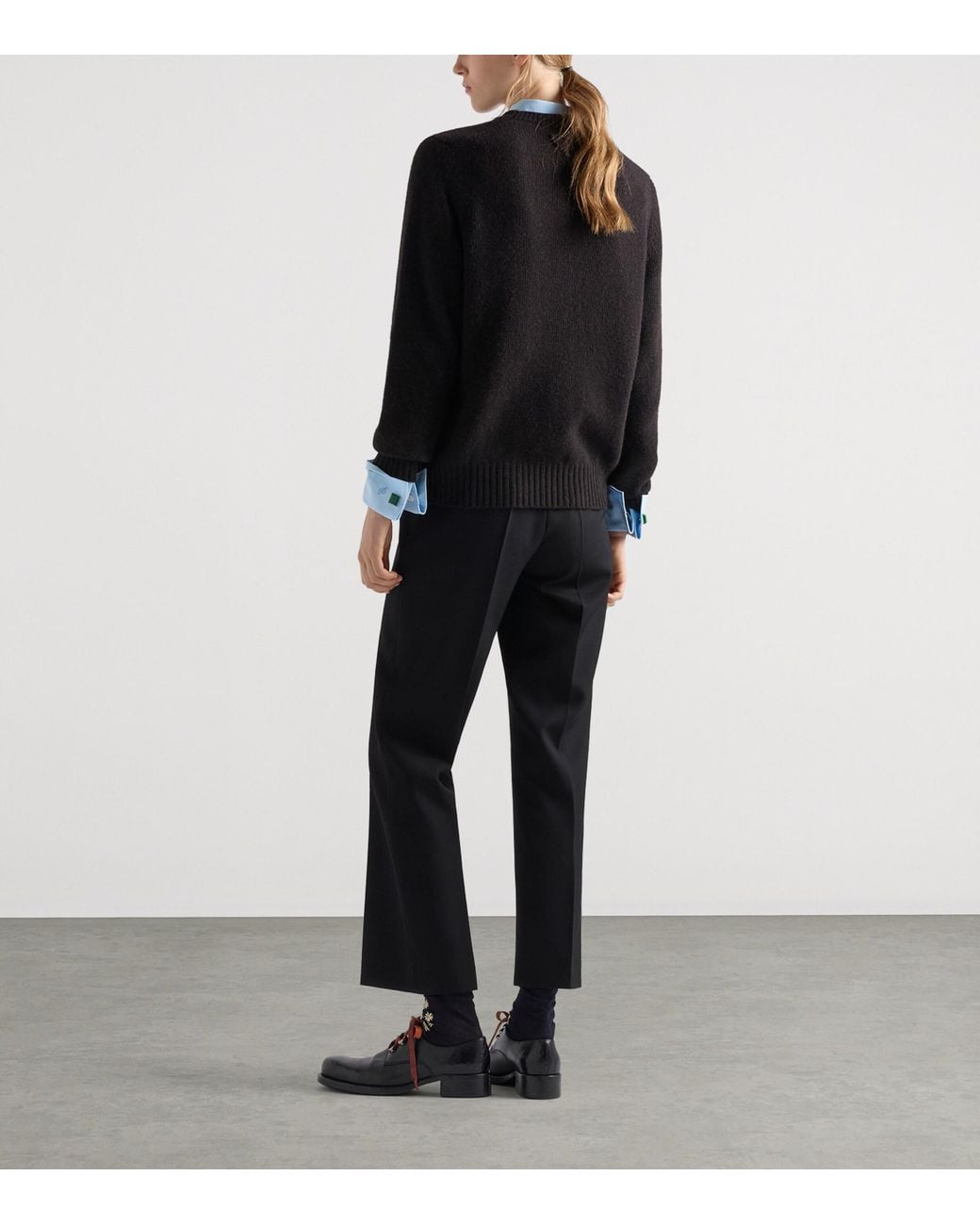 Prada Black Virgin Wool-Cashmere Sweatshirt