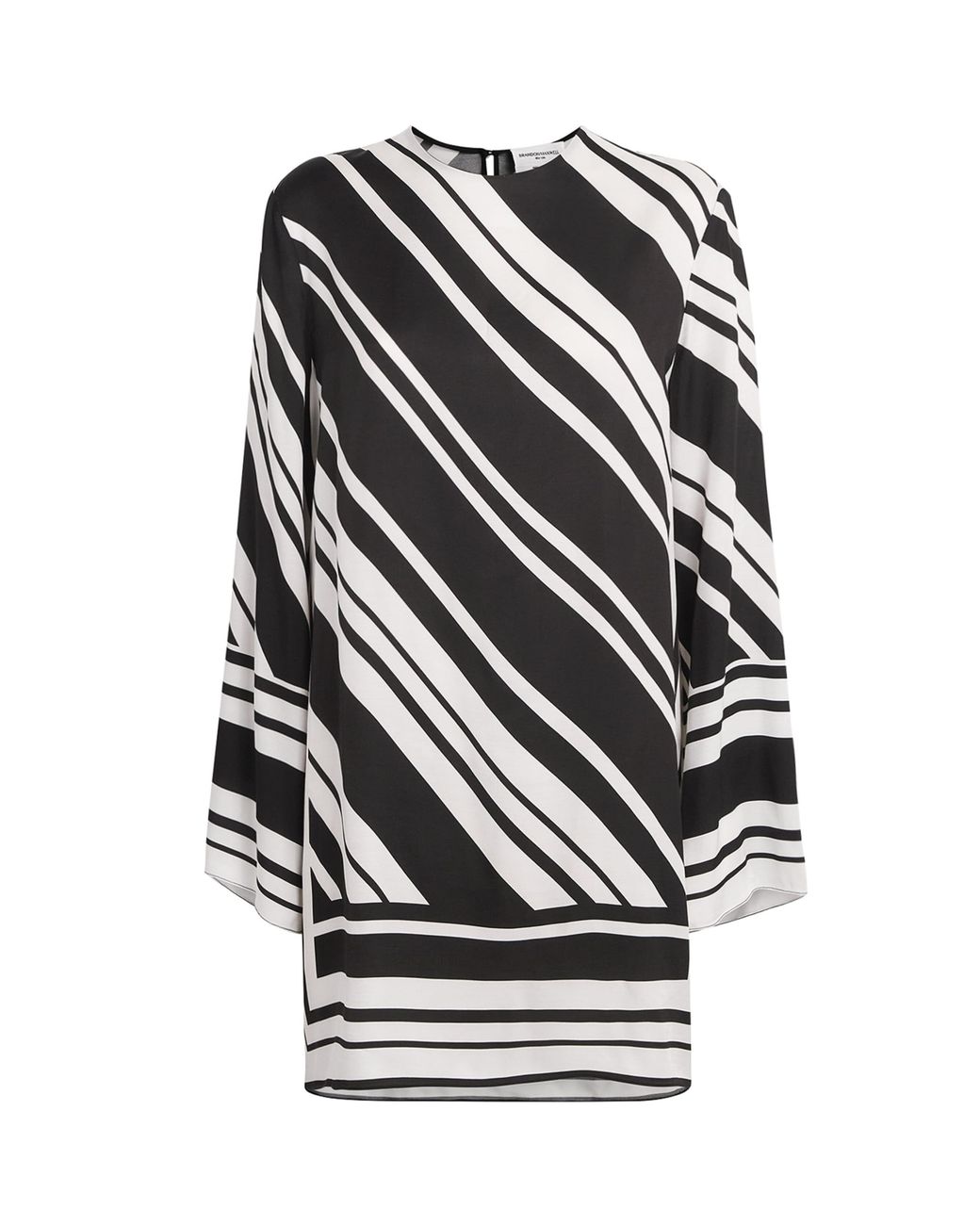 Brandon Maxwell Black Stripe Leni Mini Dress