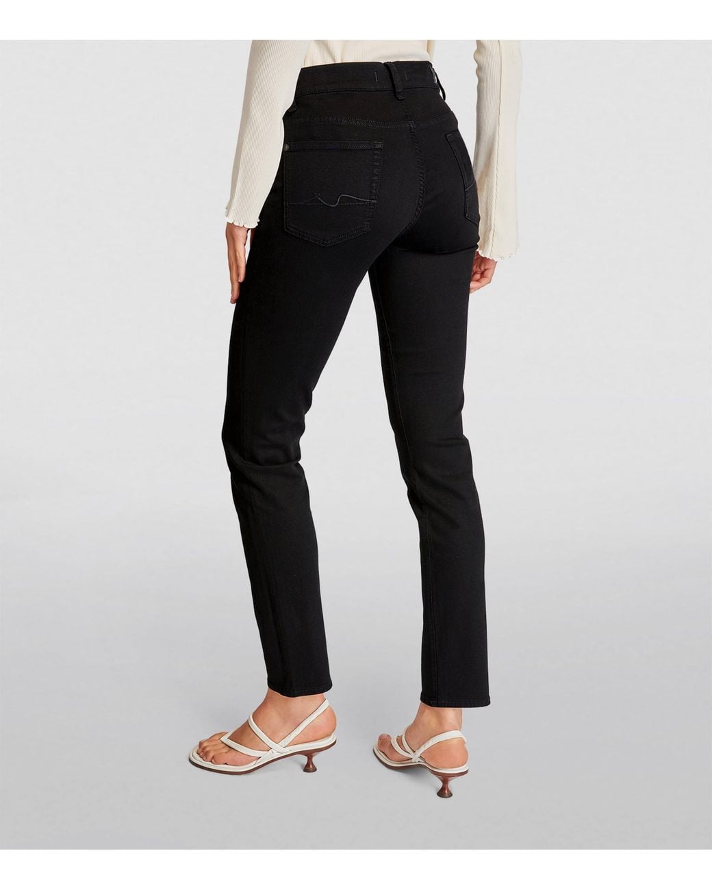 7 For All Mankind Black Bair Roxanne Slim Jeans for men