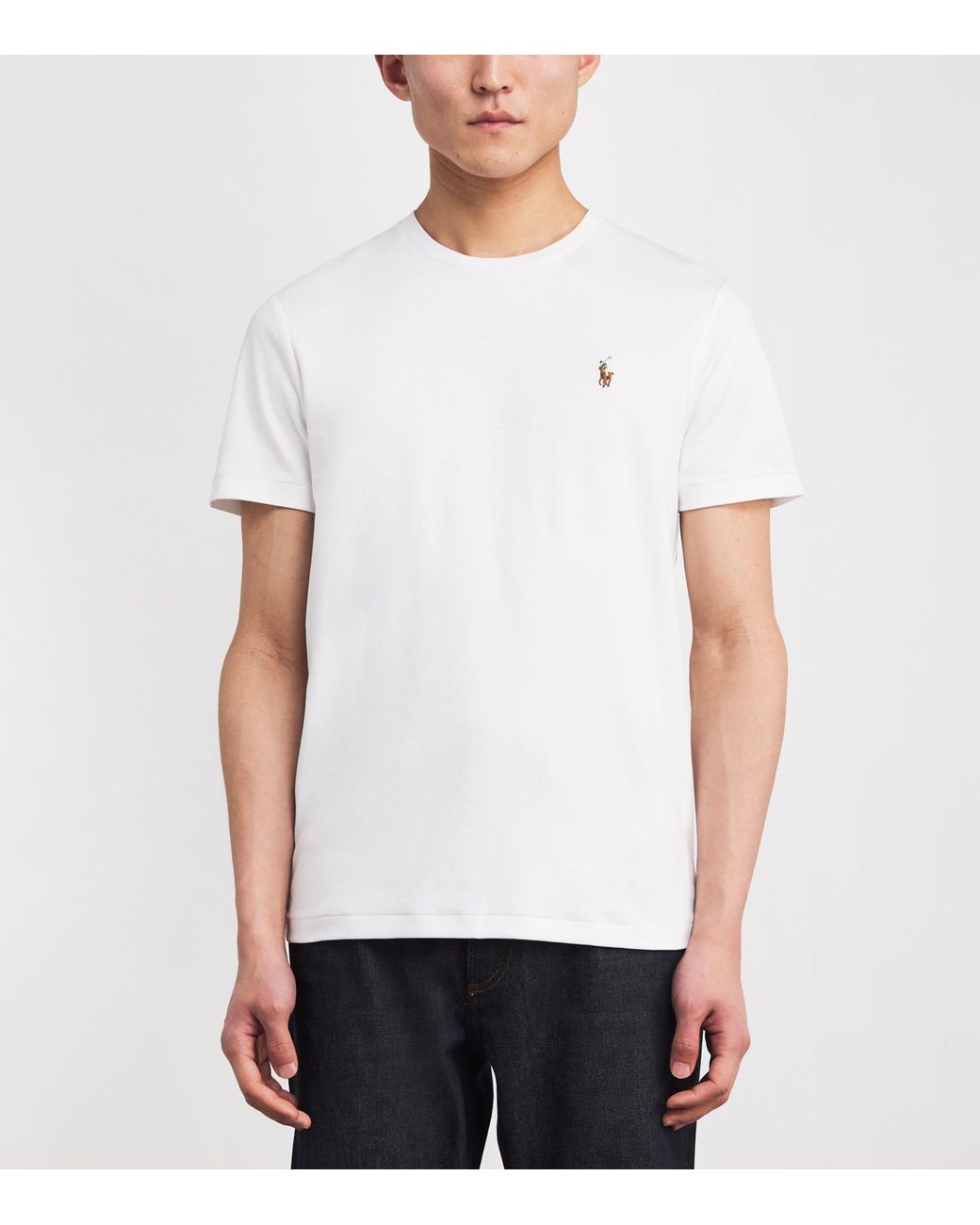 Polo Ralph Lauren Pima Cotton Polo Pony T-Shirt in White for Men | Lyst UK