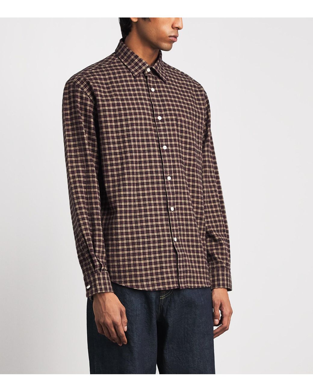 NN07 Brown Organic Cotton Flannel Deon Shirt for men