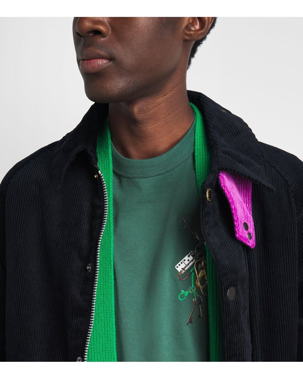 Barbour Green X Paul Smith Key Printed T-Shirt for men