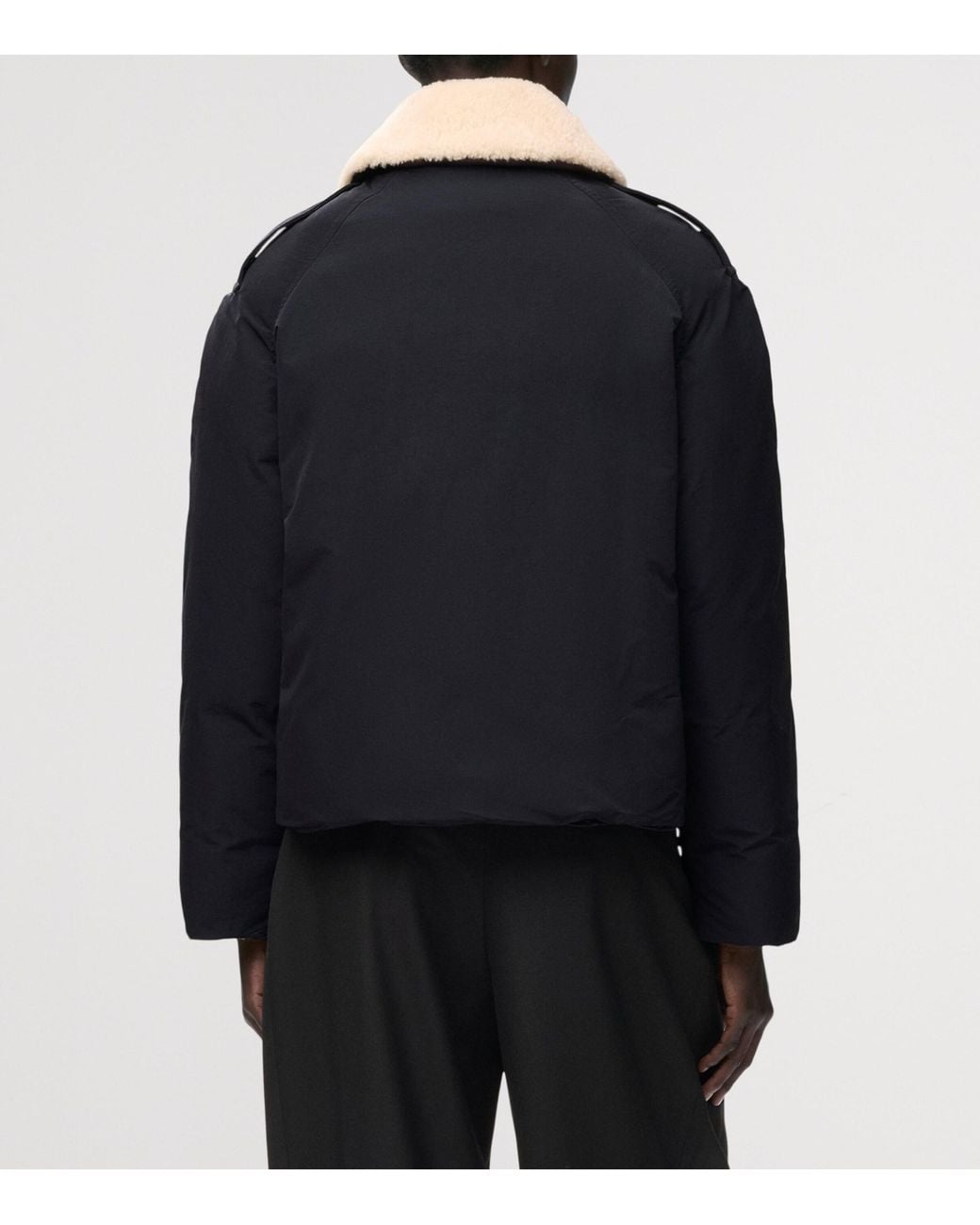 Loewe Black Technical Shearling-Collar Jacket