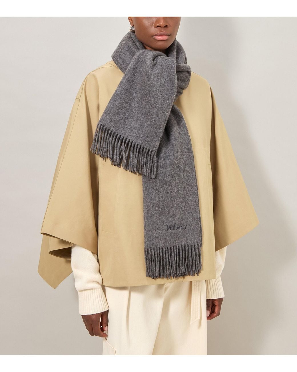 Mulberry Gray Merino Wool Scarf