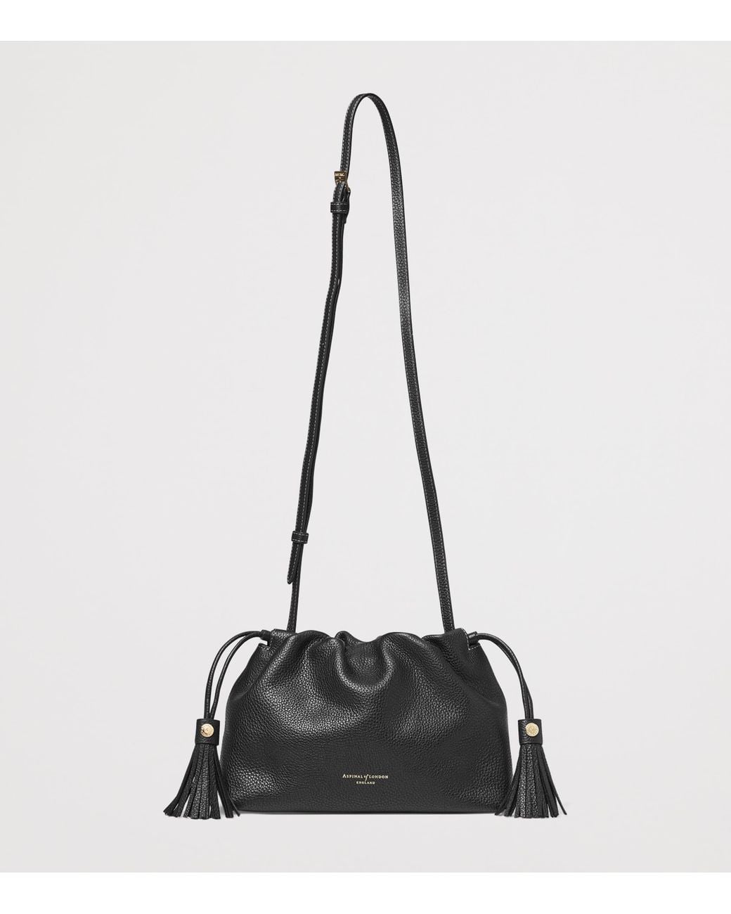 Aspinal Black Large Leather Soho East West Cross-Body Pouch