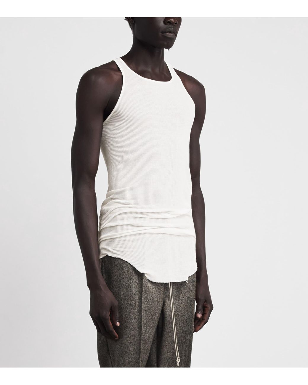 Rick Owens White Basic Rib Tank Top for men