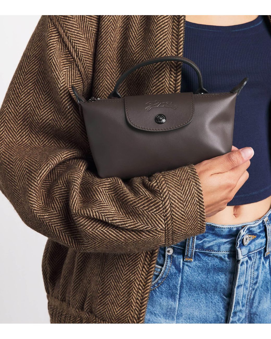 Longchamp Brown Extra-Small Leather Le Pliage Xtra Pouch