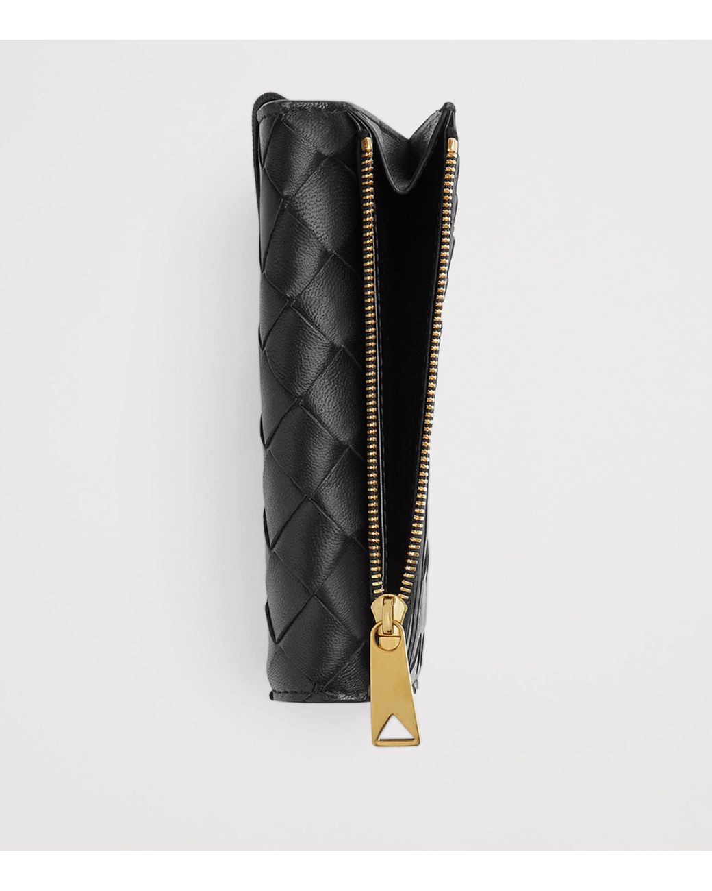 Bottega Veneta Black Leather Intrecciato Andiamo Card Holder